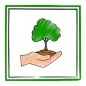 Preview: Icon: Eine Hand hält einen Baum mit Erde